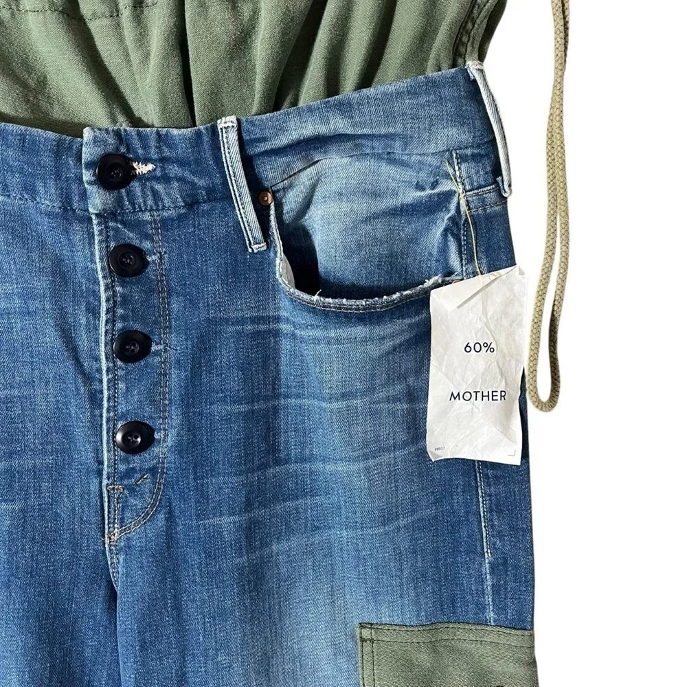 MOTHER 60% Denim The Balloon Drawstring Jogger Jeans in Pieces Of What?